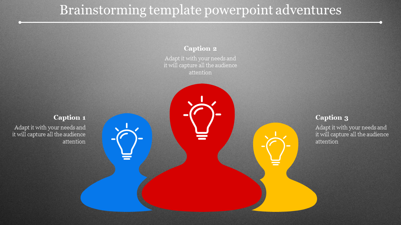 Three Node Brainstorming Template PowerPoint Presentation
